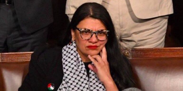 LMAO: Angry Rashida Tlaib Protesting Israeli PM’s Speech To Congress Gets The Meme Treatment